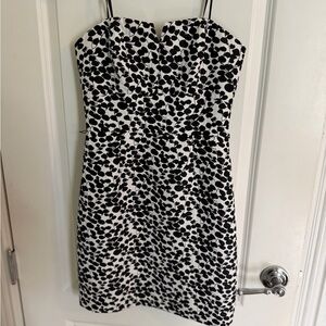 Max & Cleo Strapless Dress with Black and White Pattern